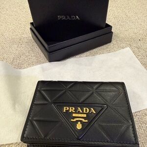Prada Black Quilted Leather Card Holder